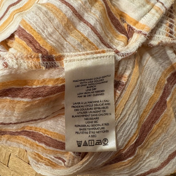 Anthropologie 💛 Balloon Sleeve Cropped Striped Tie Blouse 💛 NWT - Picture 12 of 12